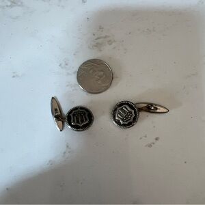 Antique Bronze Circular Cuff Links with Vintage Finish